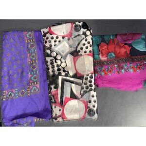 Beautiful Floral Vintage Scarf Unbranded 3 In Lot 2 Rectangle 1 Square FAIR